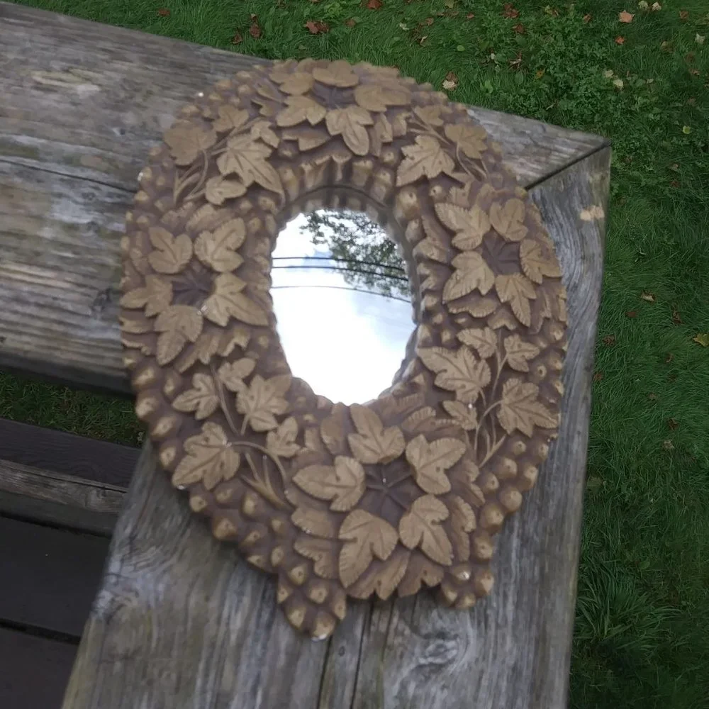 Vintage gargoyles studio fine reproductions new york chalkware CONVEX mirror